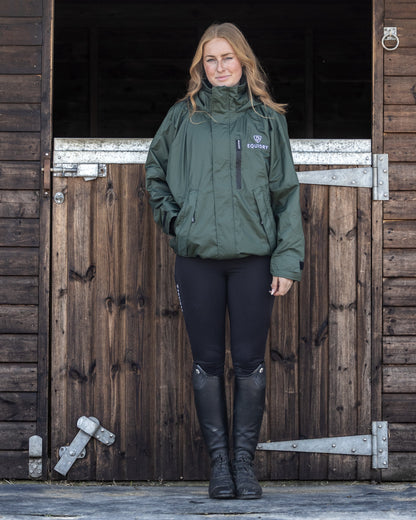 EQUIDRY Shortie Mac Women's Mesh Lining Black Forest Green