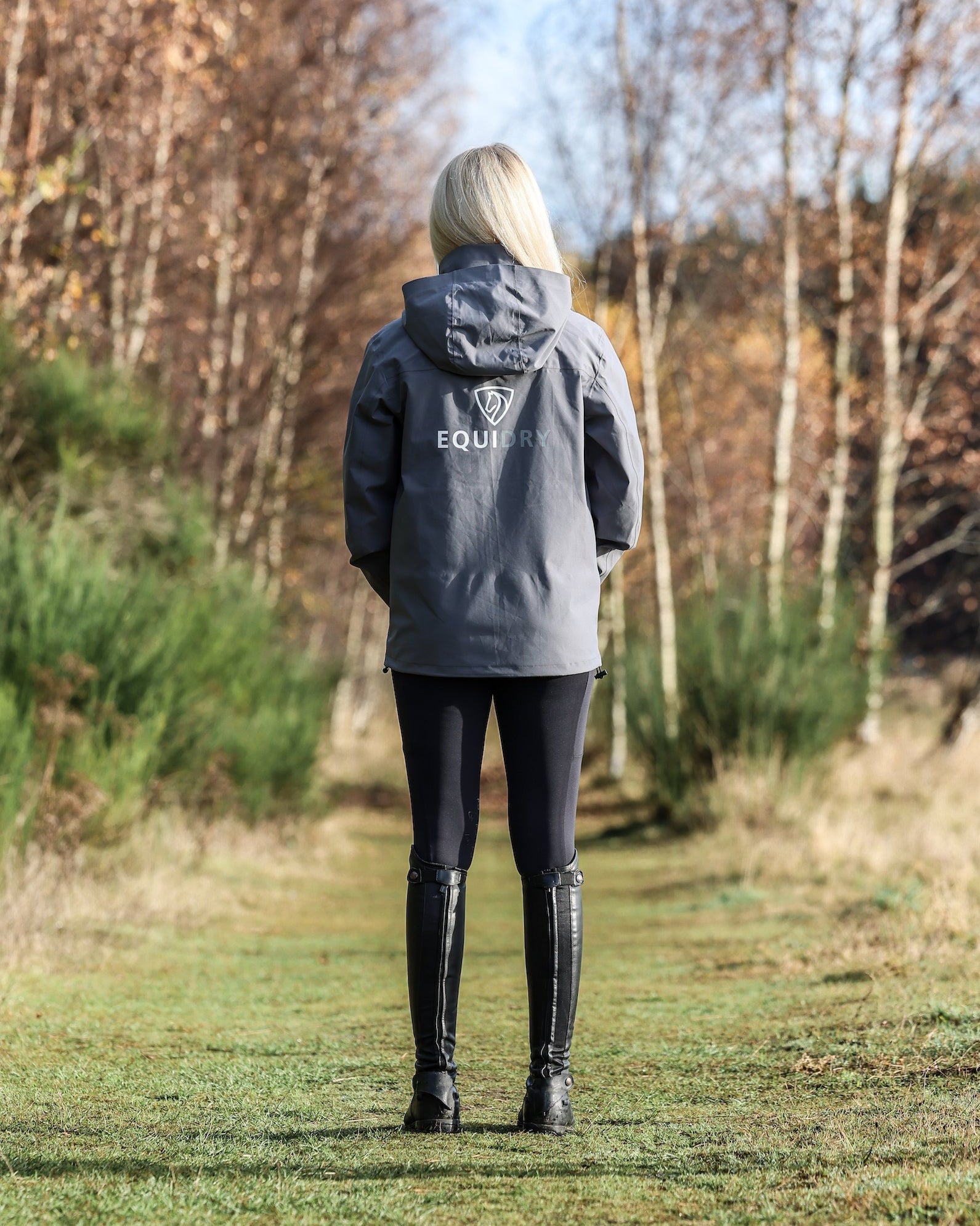 EQUIDRY Nimbus Waterproof Pack Away Jacket Women's Grey