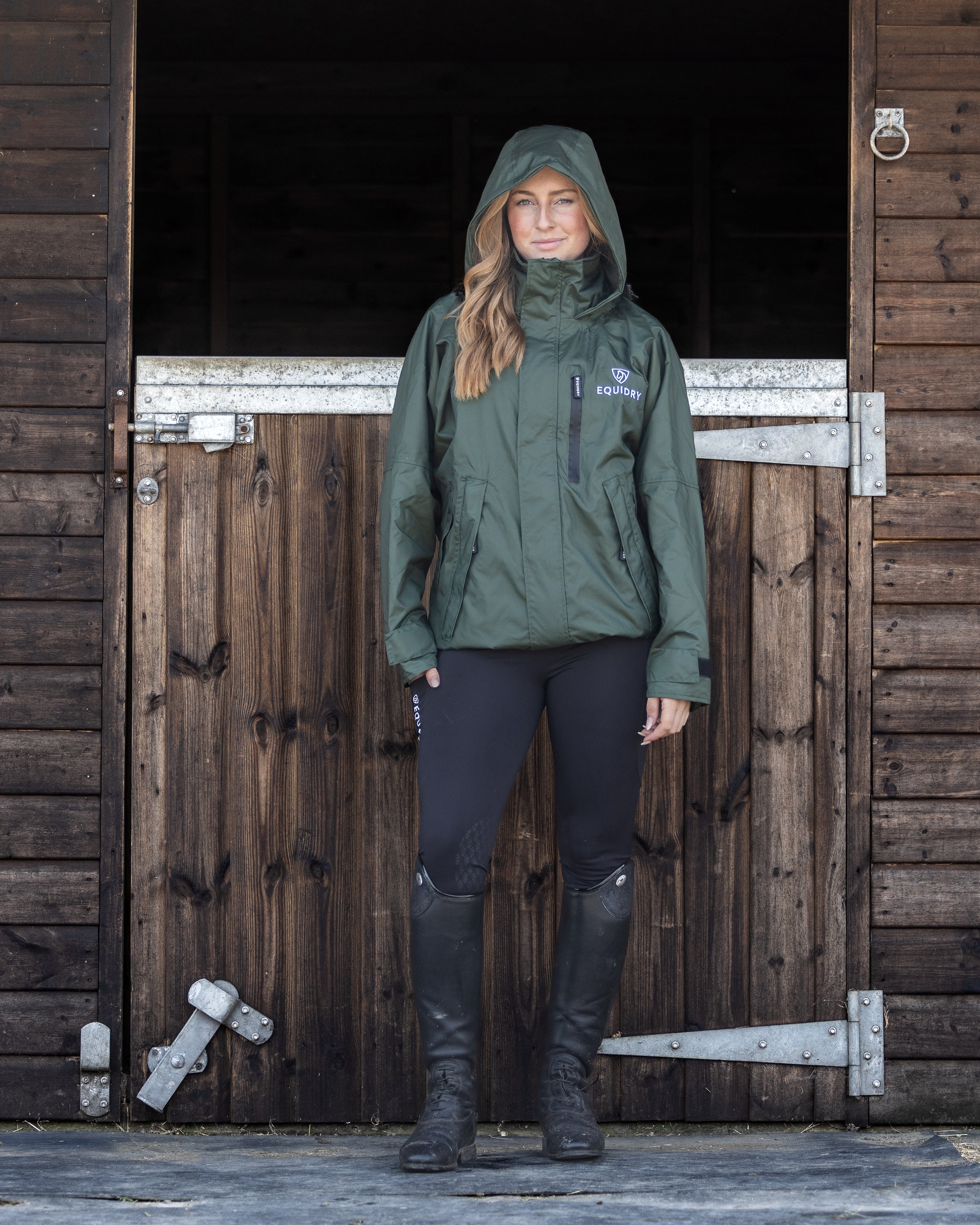 EQUIDRY Shortie Mac Women's Mesh Lining Black Forest Green