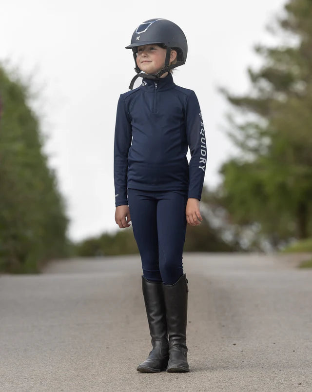 EQUIDRY Water Repellent Leggings Children's Navy/Pale Pink