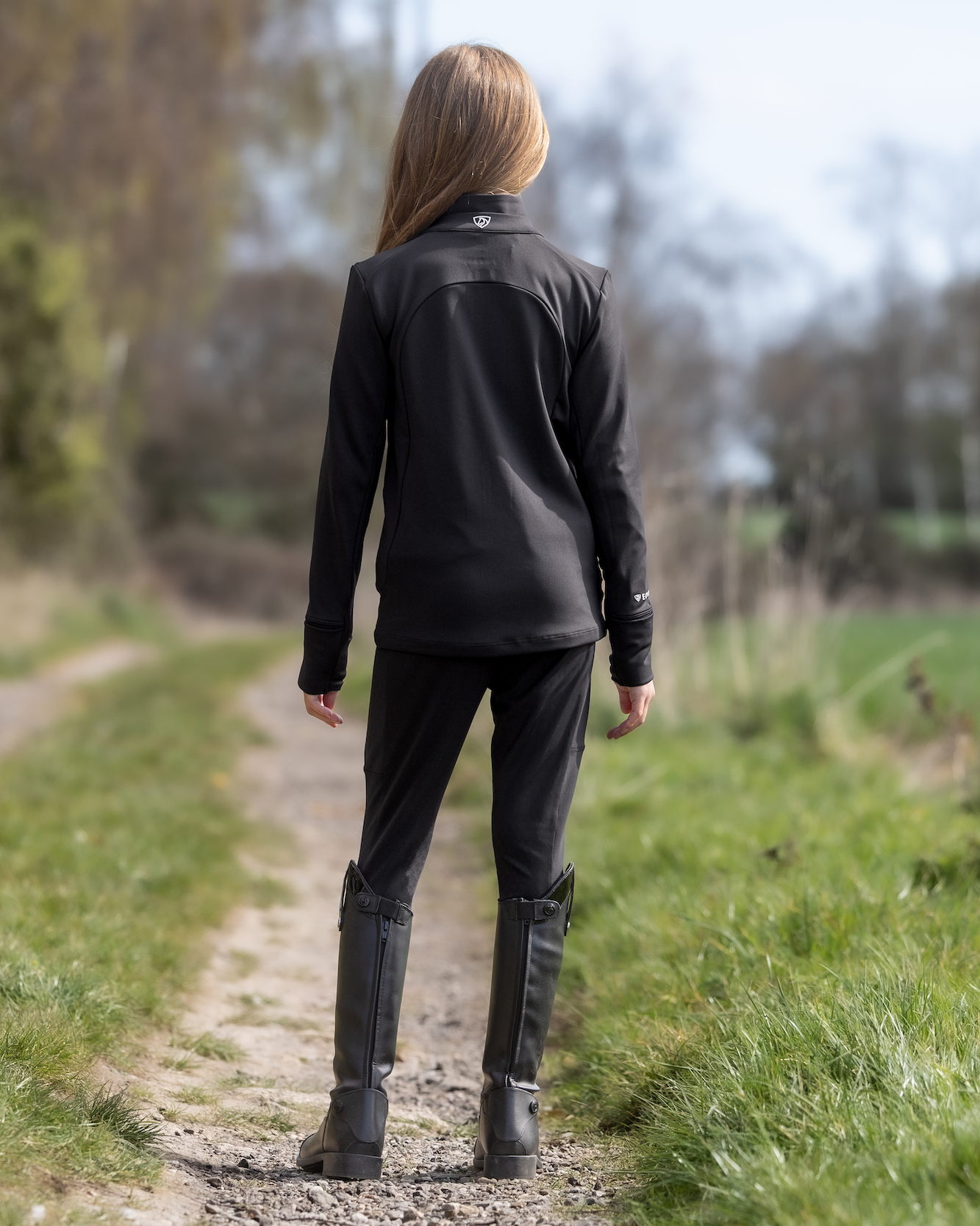 Equiflair Equestrian Leggings: Girl, Back View, Water Repellent, Knee Grip, Children's Riding Apparel