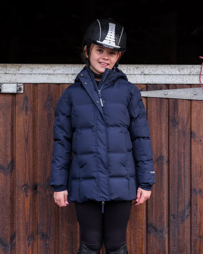 EQUIDRY Thora Waterproof Riding Puffer Mid length Girl's Navy
