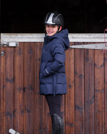 EQUIDRY Thora Waterproof Riding Puffer Mid length Girl's Navy