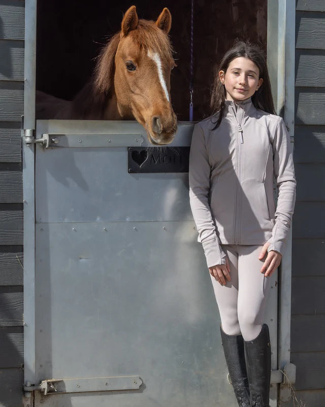 EQUIDRY Water Repellent Leggings Children's Sand/White