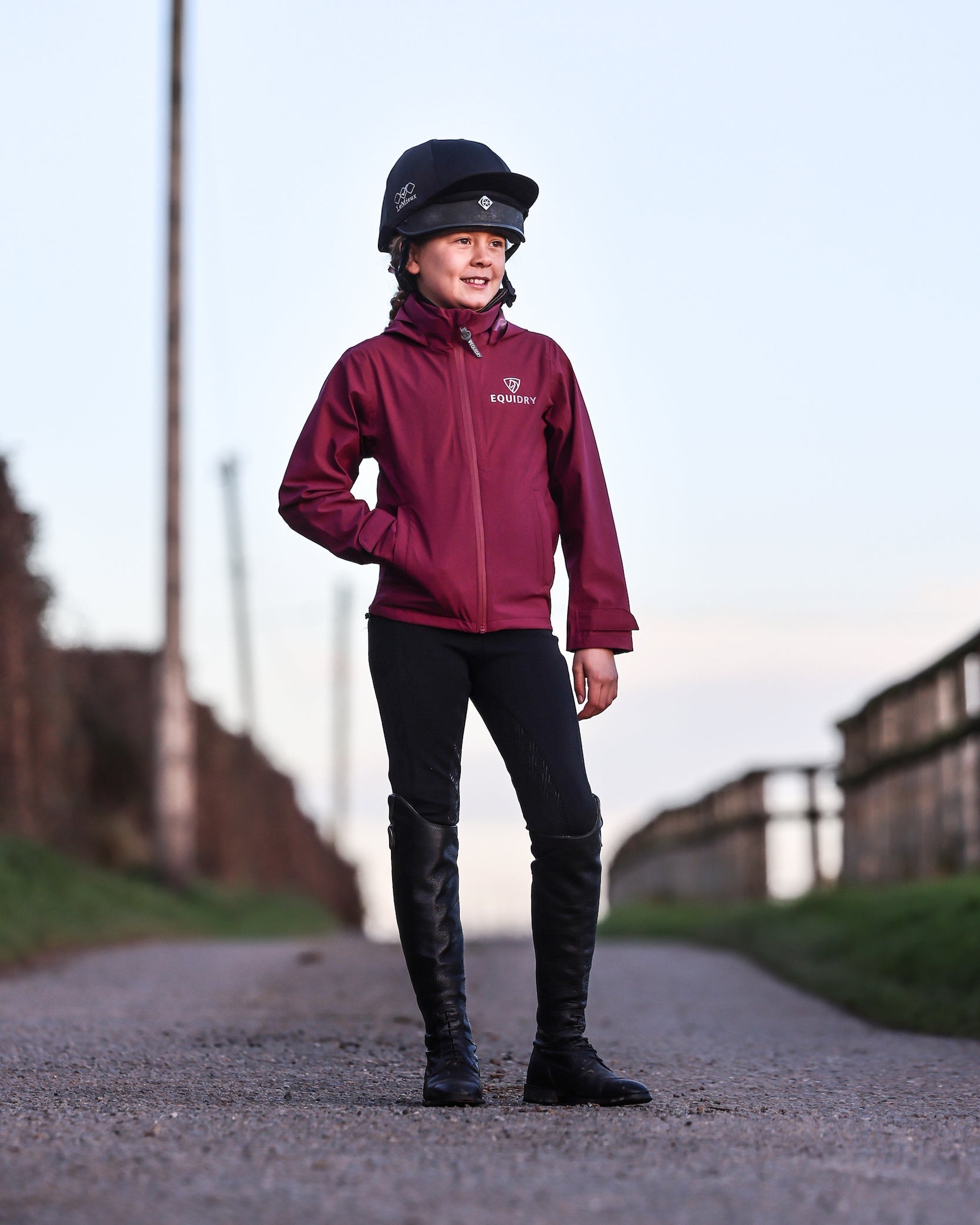 EQUIDRY Nimbus Waterproof Pack Away Jacket Children's Plum