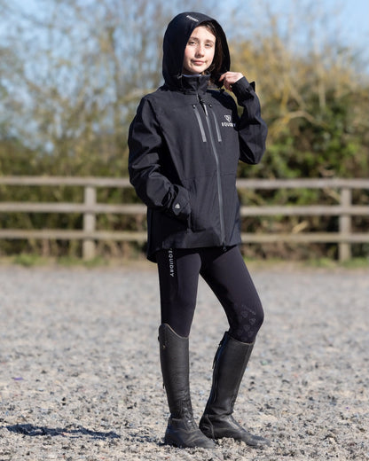 EQUIDRY Varsha Waterproof Riding Jacket Girl's Black
