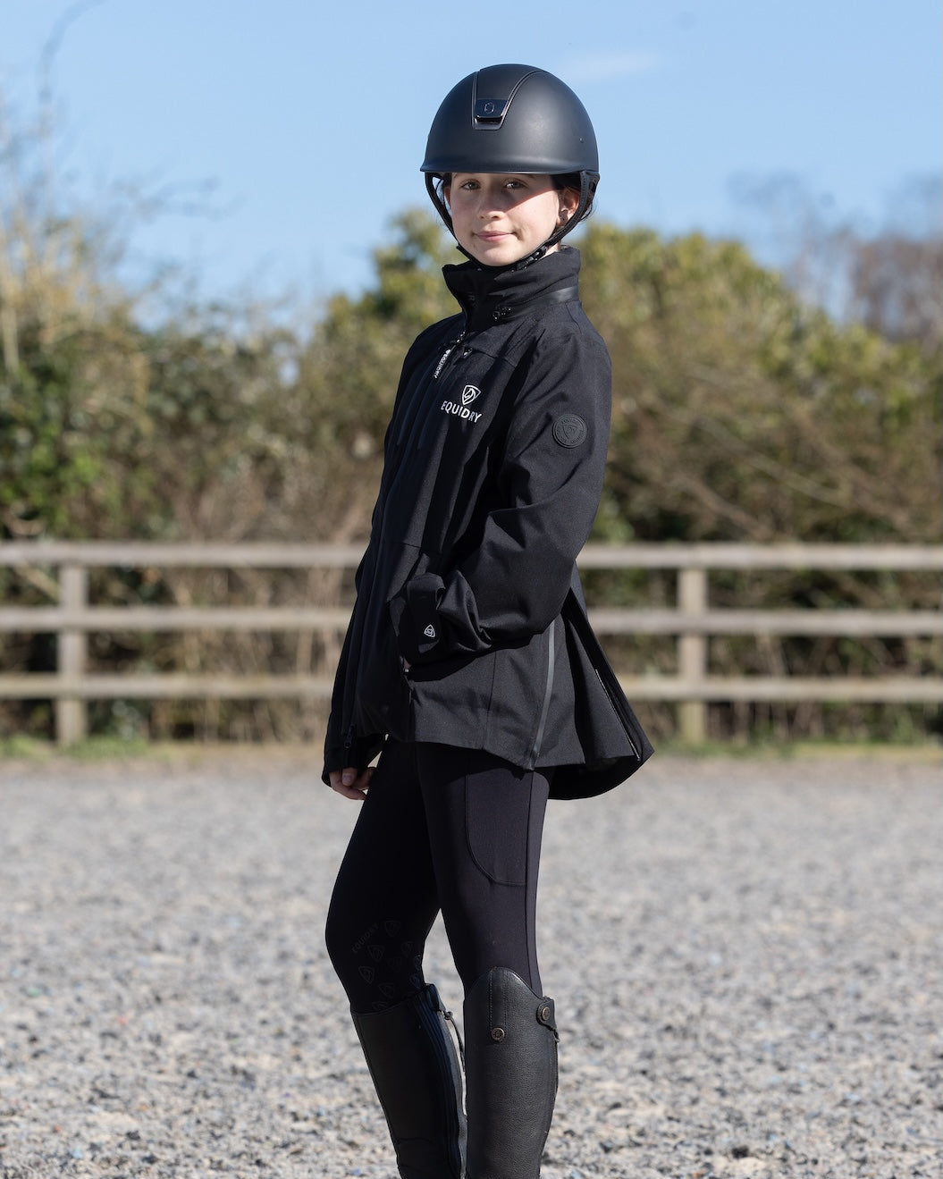 EQUIDRY Varsha Waterproof Riding Jacket Girl's Black
