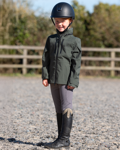 EQUIDRY Varsha Waterproof Riding Jacket Girl's Black Forest Green