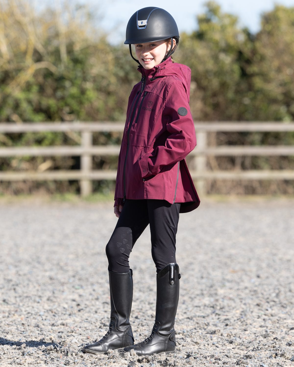 EQUIDRY Varsha Waterproof Riding Jacket Girl's Plum