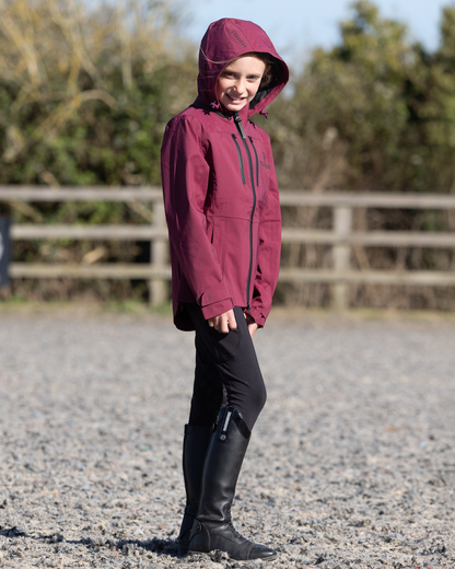 EQUIDRY Varsha Waterproof Riding Jacket Girl's Plum