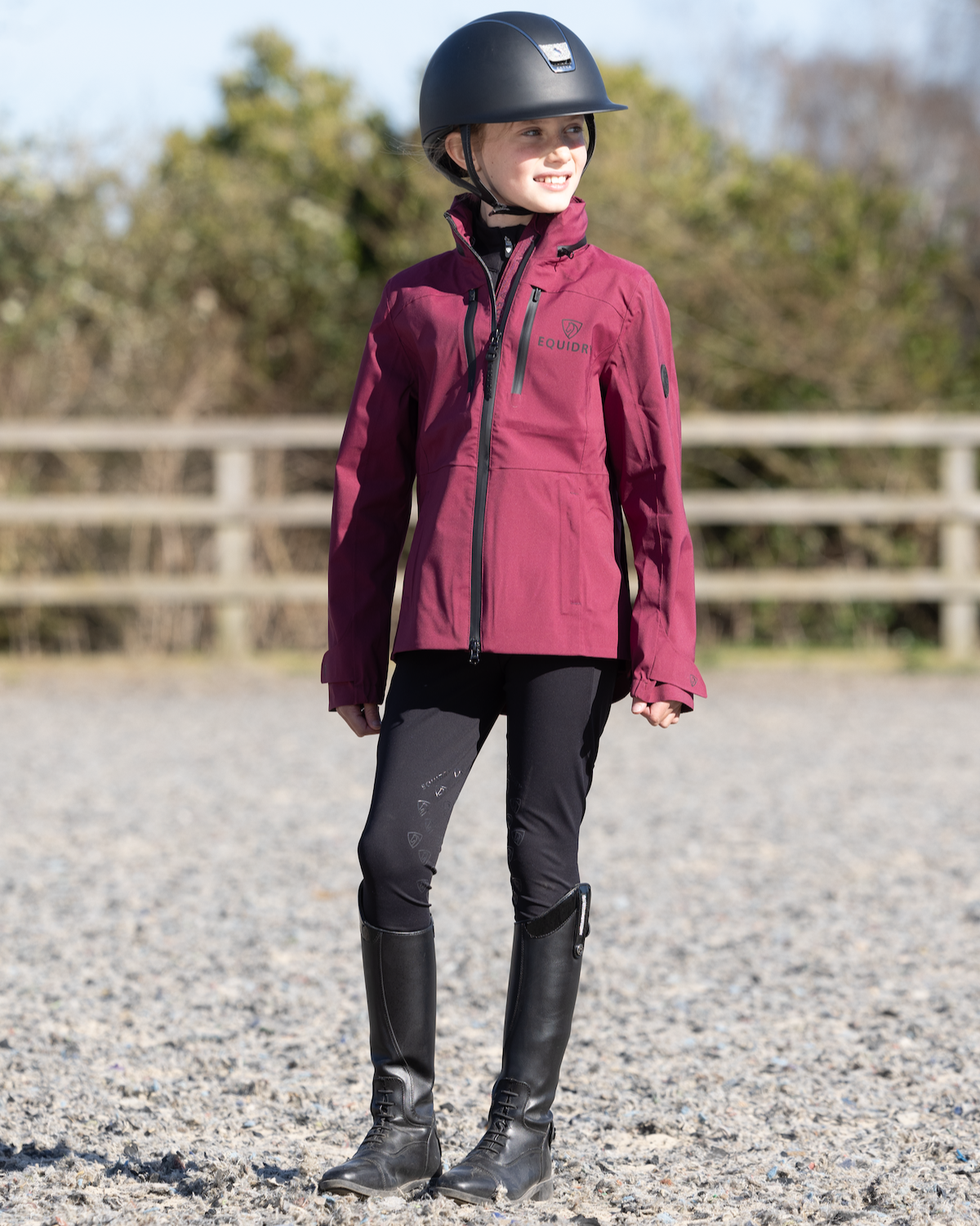 EQUIDRY Varsha Waterproof Riding Jacket Girl's Plum