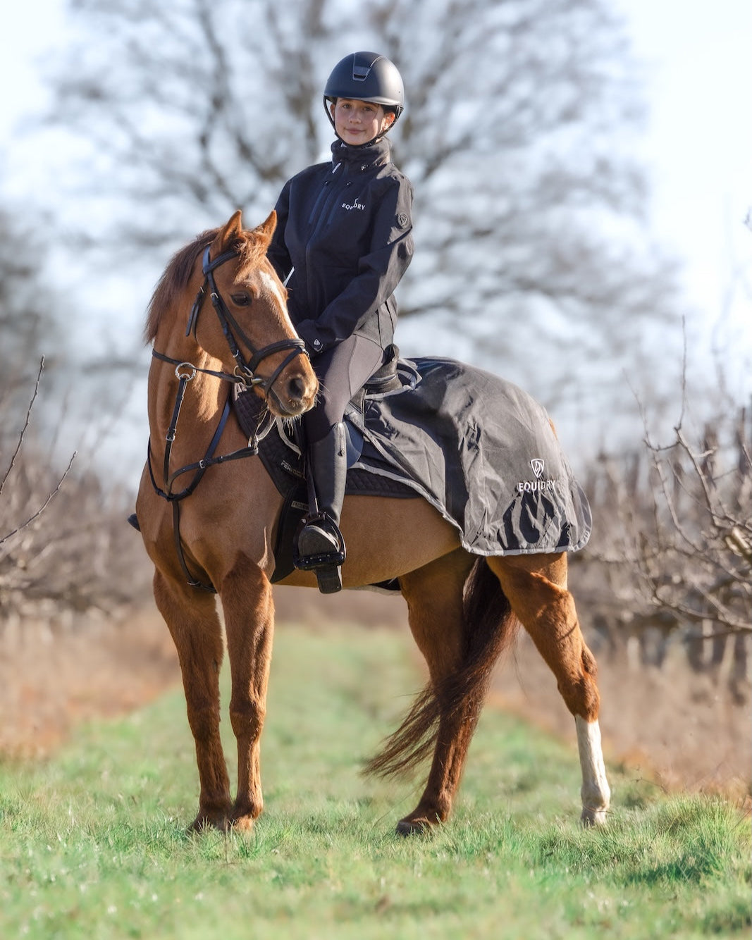 EQUIDRY Varsha Waterproof Riding Jacket Girl's Black