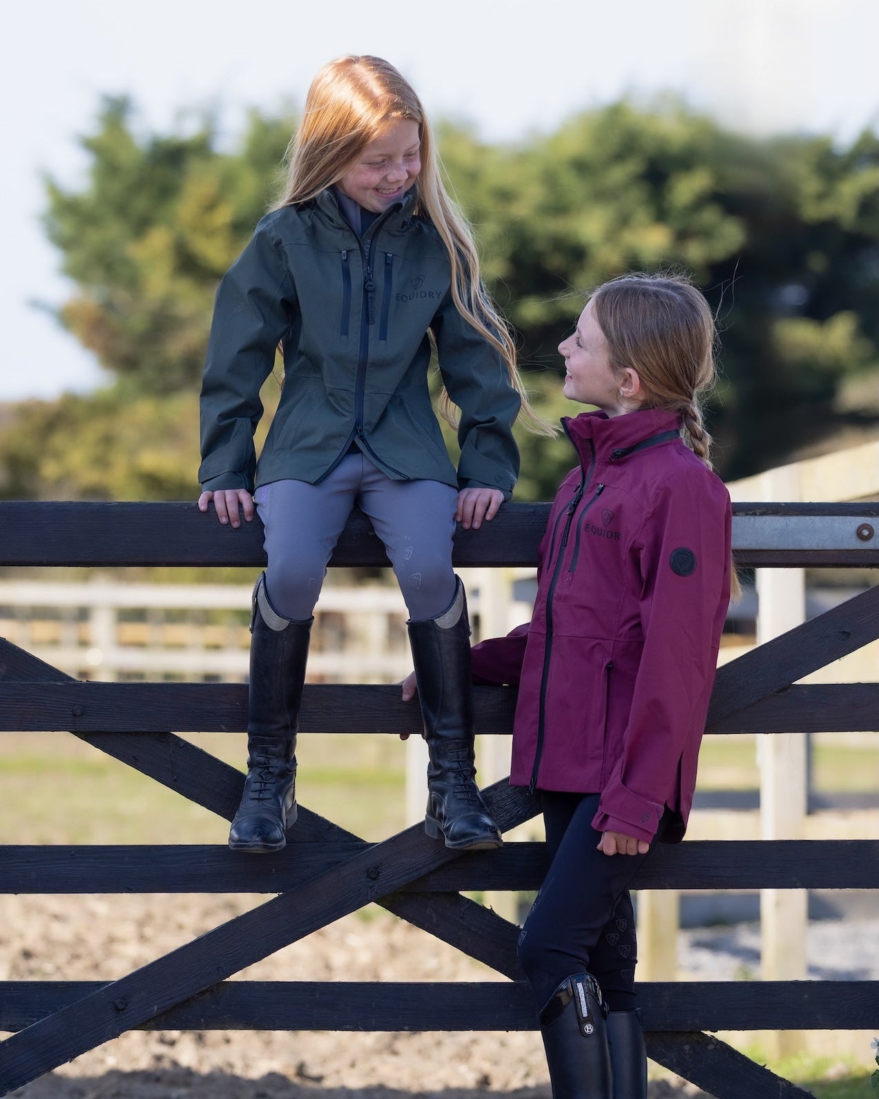 EQUIDRY Varsha Waterproof Riding Jacket Girl's Plum