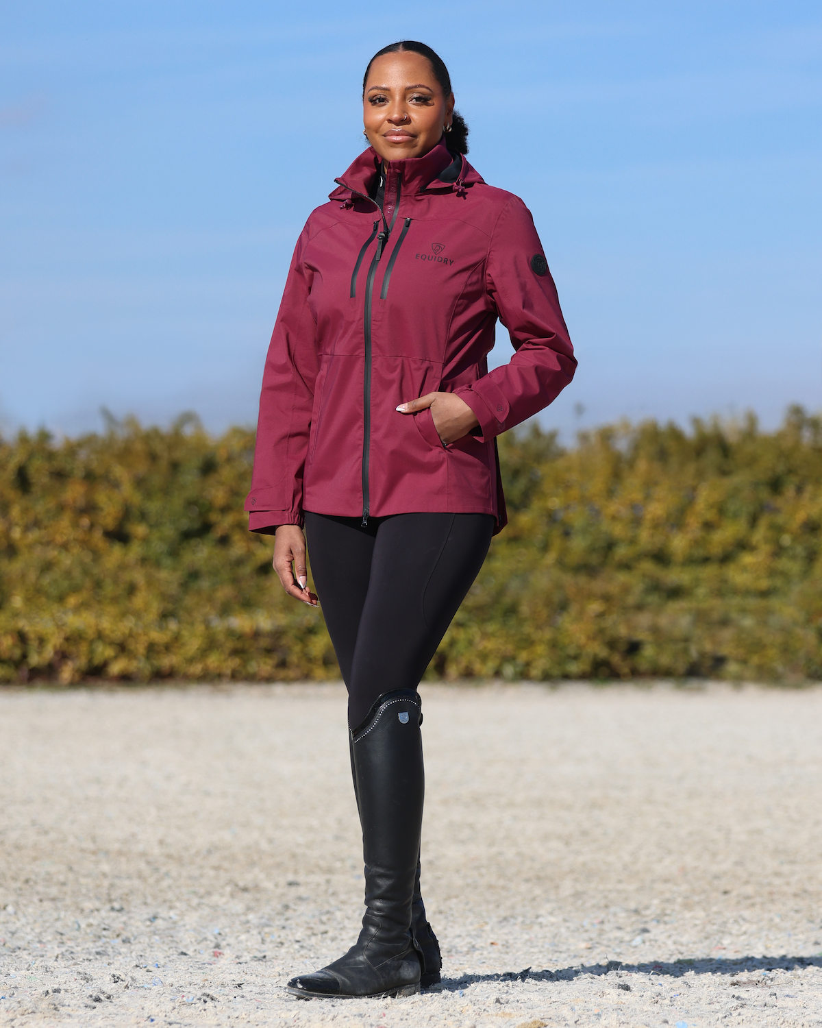EQUIDRY Varsha Waterproof Riding Jacket Women's Plum