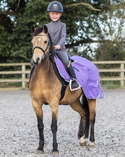 EQUIDRY Water Repellent Leggings Knee Grip Children's Grey/Lilac