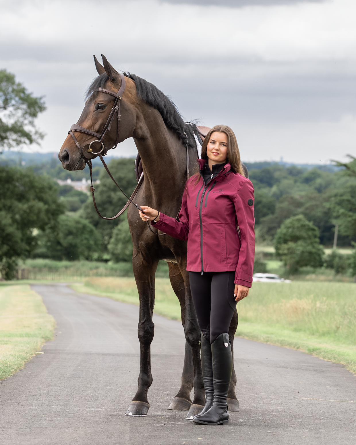 EQUIDRY Varsha Waterproof Riding Jacket Women's Plum