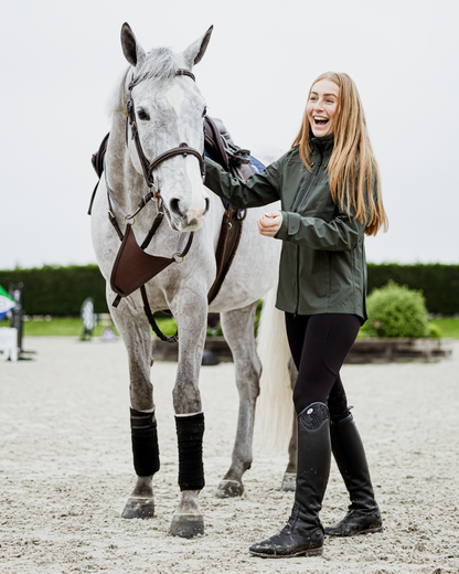 EQUIDRY Varsha Waterproof Riding Jacket Women's Black Forest Green