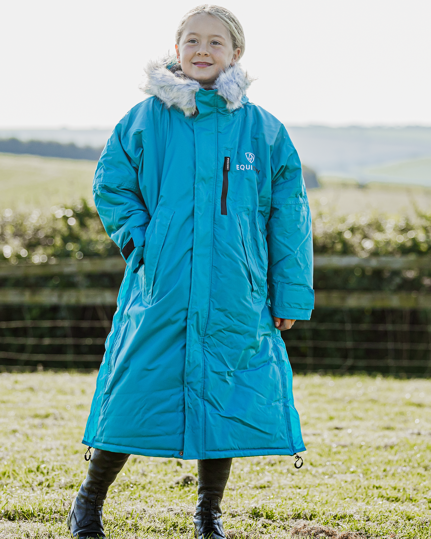 EQUIDRY Evolution Children's Thick Fleece Turquoise