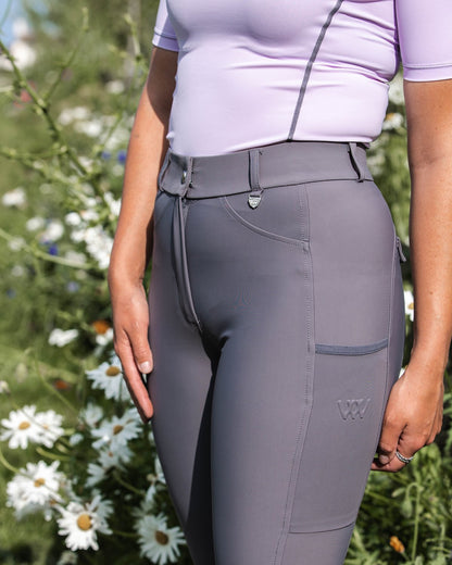 Woof Wear Hybrid Riding Tights - Full Seat Slate Grey - Comfortable & Flattering Equestrian Apparel