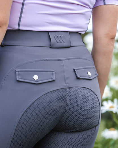 Woof Wear Hybrid Riding Tights - Full Seat Slate Equestrian Apparel for Women