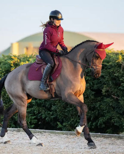 LeMieux Soft Shell Anti Slip Eurojump Burgundy Saddle Pad on Horse | Equestrian Equipment by Equiflair