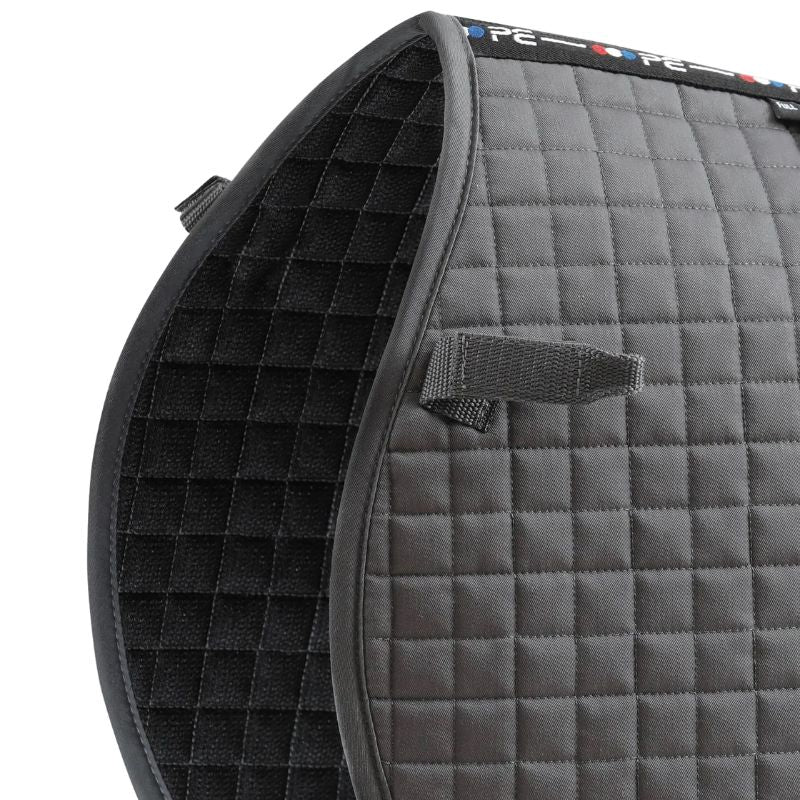 Premier Equine Grey Close Contact Cross Country Saddle Pad - High-Quality Cotton, Air Tech Mesh, Anti-Rub Protection