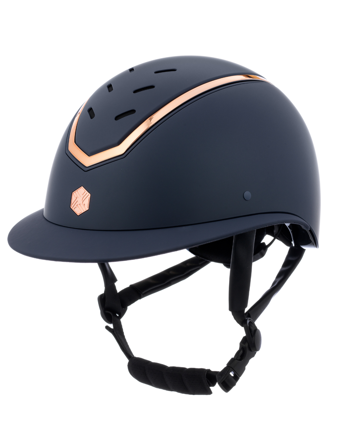 Charles Owen Kylo EQx Helmet Wide Peak Navy Matte/Rose Gold - Riding Helmet location-109746323830-outofstock…