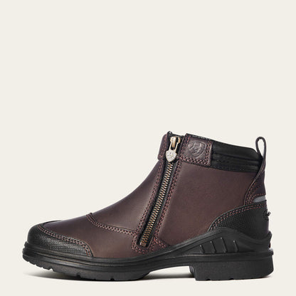Ariat Women's Barnyard Side Zip Boot - Brown Riding & Work Boot with ATS Comfort Technology.