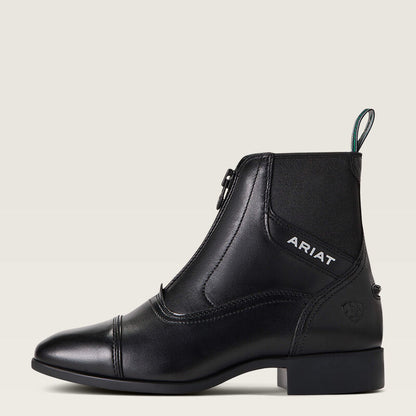 ARIAT Women's Palisade Paddock Boot - Black Leather Riding Ankle Boot with Zipper & 4LR Technology for Support & Comfort