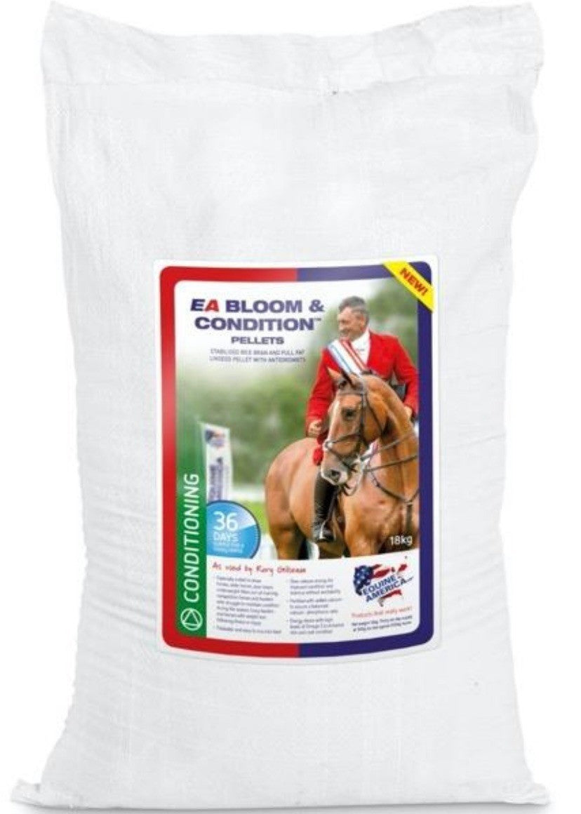 Equine America Bloom & Condition Pellets 18kg for horse weight gain & glossy coat