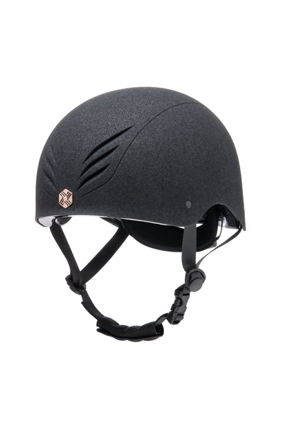 Charles Owen EQX Phoenix Black/Rose Gold Jockey Skull Riding Helmet