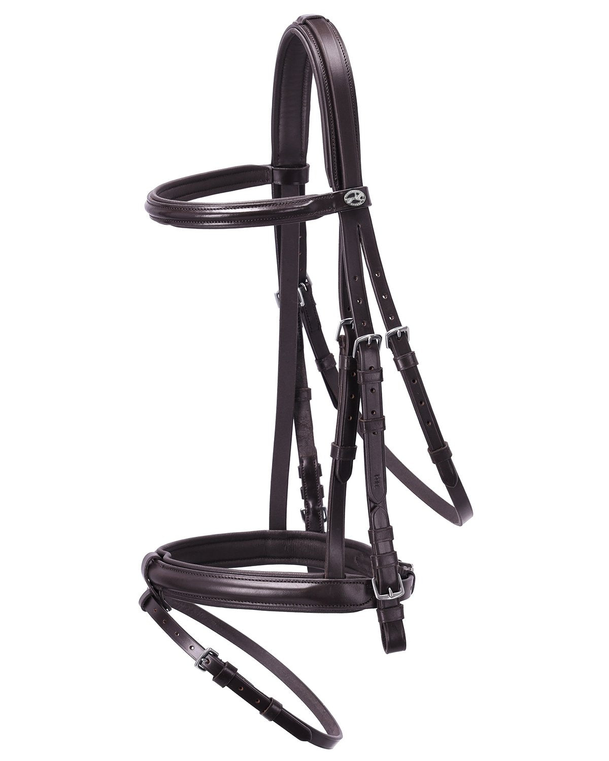 SCHOCKEMOHLE BRIDLE BREMEN WIDE - Brown Leather Horse Bridle with Silver Hardware for Dressage & Training - Snaffle…
