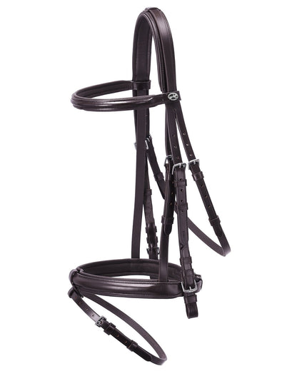 SCHOCKEMOHLE BRIDLE BREMEN WIDE - Brown Leather Horse Bridle with Silver Hardware for Dressage & Training - Snaffle…