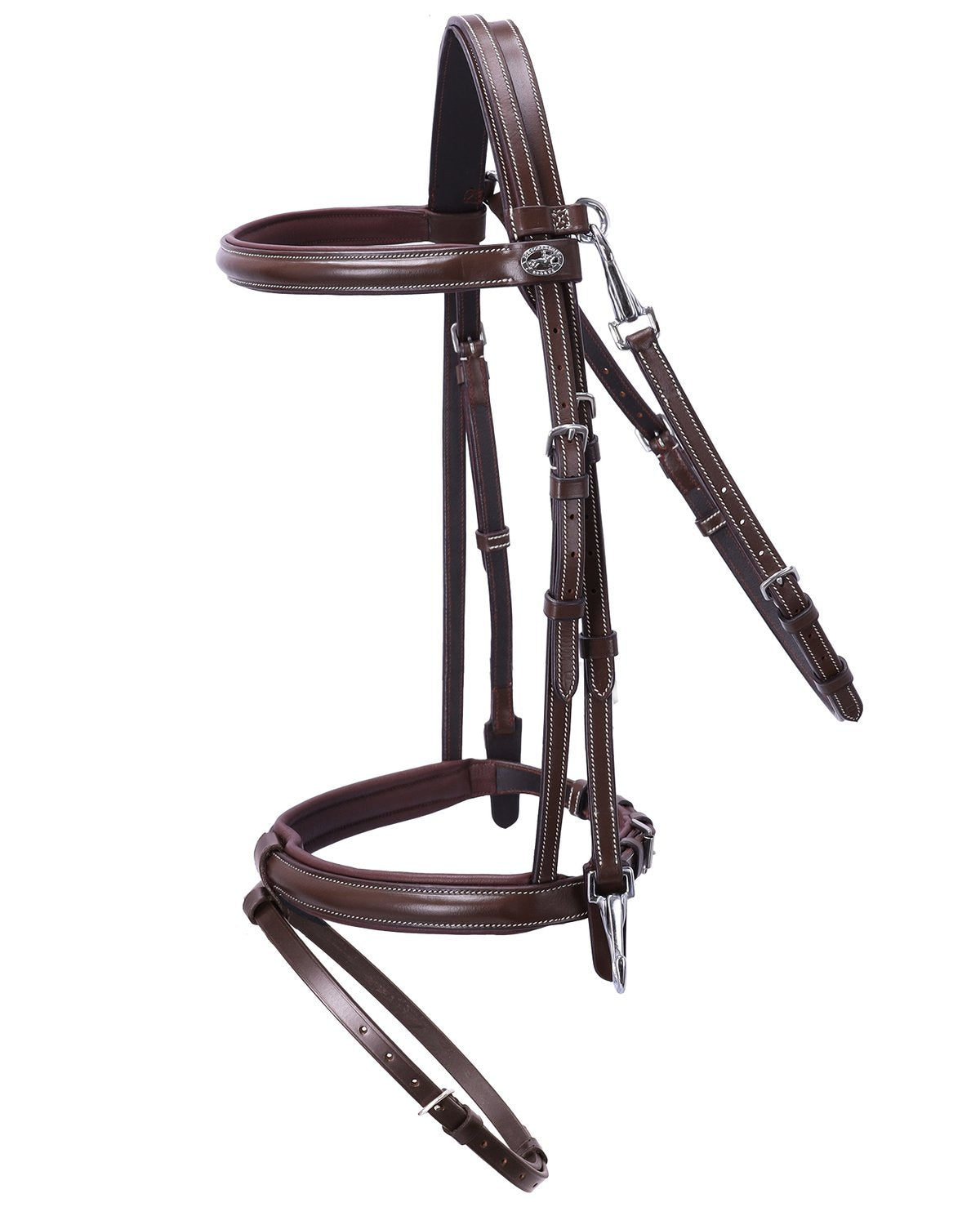 Schockemohle Bridle Dortmund brown/cream/silver - Snaffle Bridle Horse Leatherwork VB