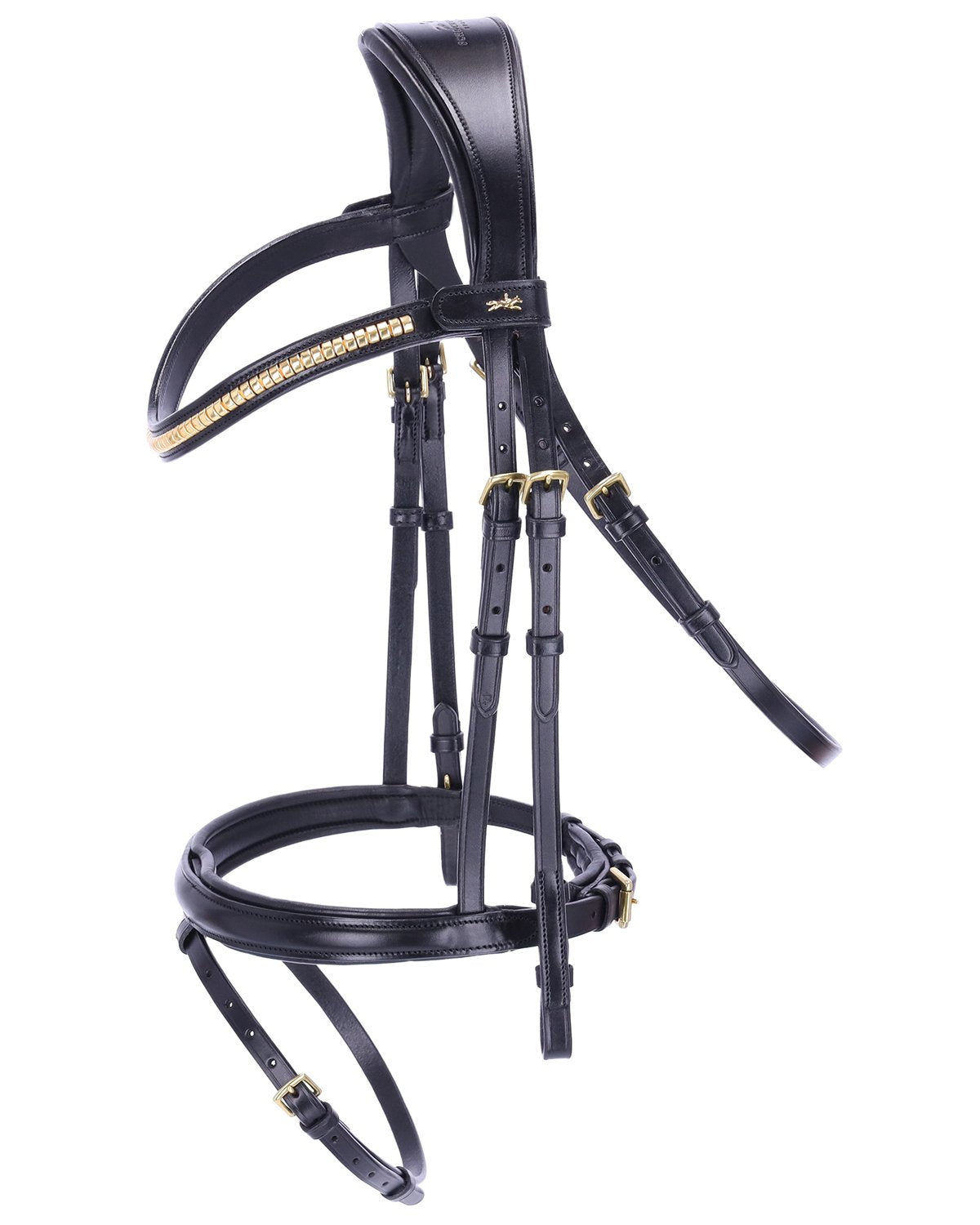 Schockemohle Bridle Monza C black/gold - Snaffle Bridle Horse Leatherwork VB