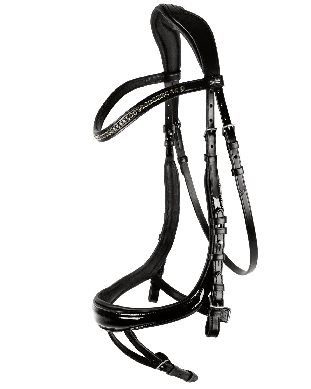 Schockemohle Bridle Equitus Beta black patent/silver