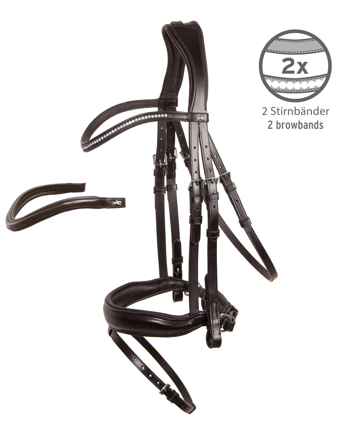 Schockemohle Bridle Stanford Wide espresso/silver