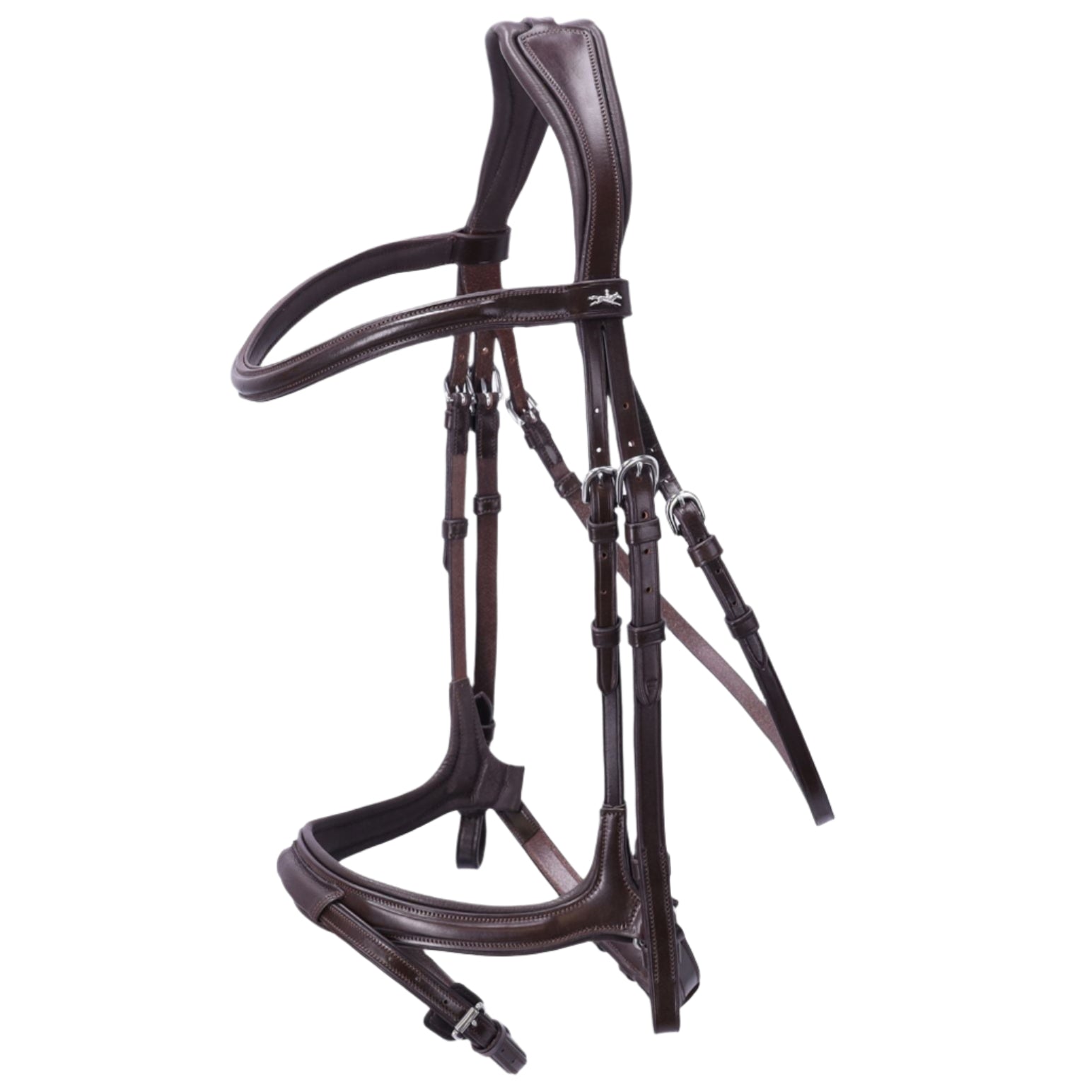 Schockemohle Ancona Select Horse Bridle - Espresso Leather with Silver Trim - Anatomical Design, High-Quality Equestrian Tack
