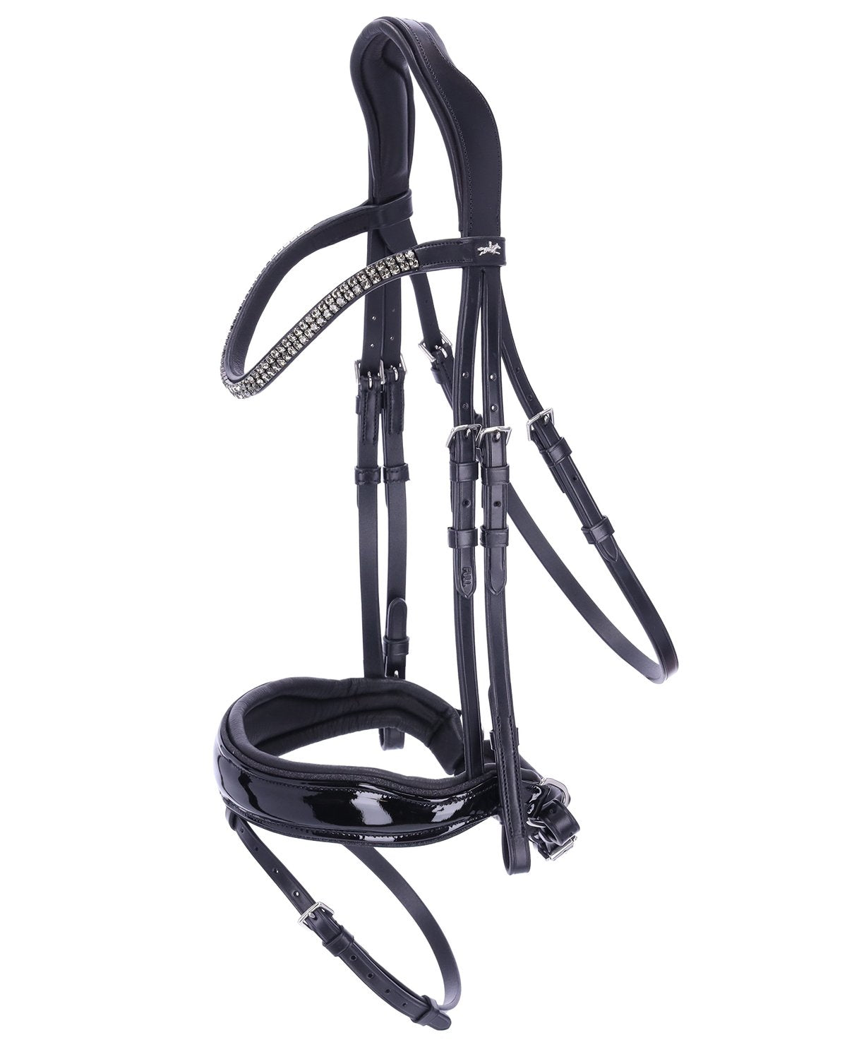 Schockemohle Bridle Valencia black/patent/silver - Snaffle Bridle Horse Leatherwork VB