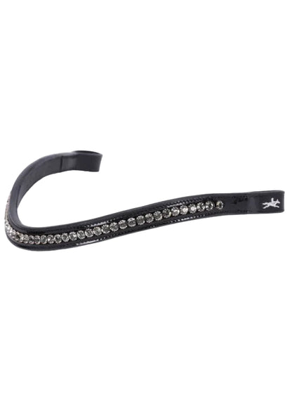 SCHOCKEMOHLE Glam Browband - Black Patent Leather, Crystals, Equestrian Bridle Accessory - Horse Leatherwork VB
