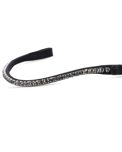 SCHOCKEMOHLE Siena Browband - Black Leather with Grey Extra Large Swarovski Crystals | Equestrian Horse Tack
