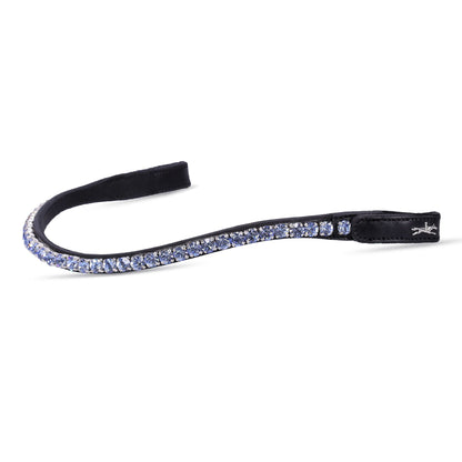 SCHOCKEMOHLE SIENA Browband - Black Leather with Light Blue Crystals - Horse Riding Equestrian Headstall
