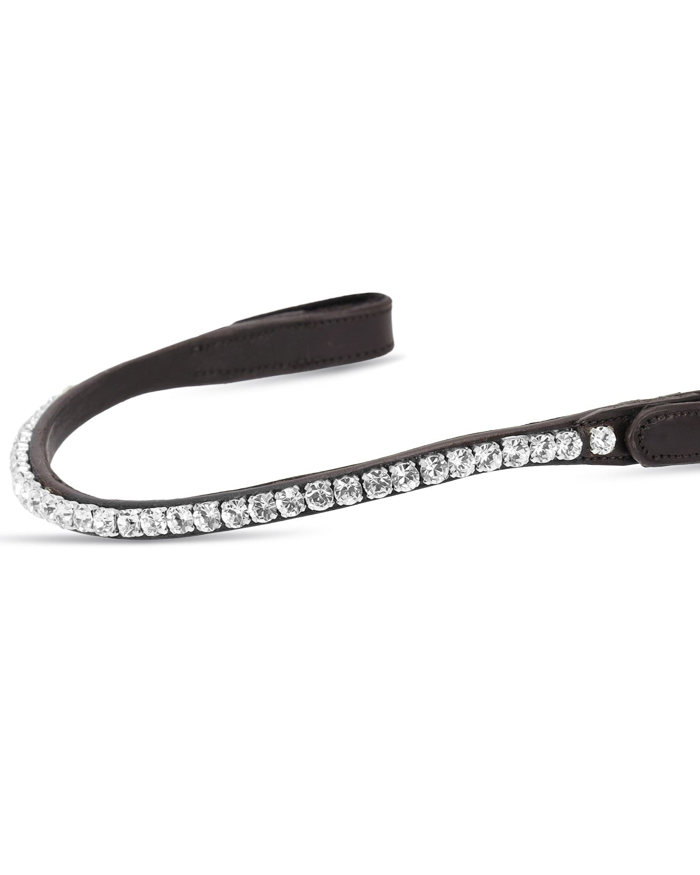 Schockemohle Browband Siena dark brown/crystal - Horse Leatherwork VB