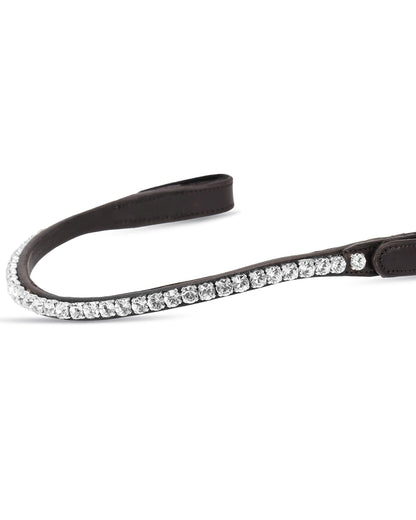 Schockemohle Browband Siena dark brown/crystal - Horse Leatherwork VB