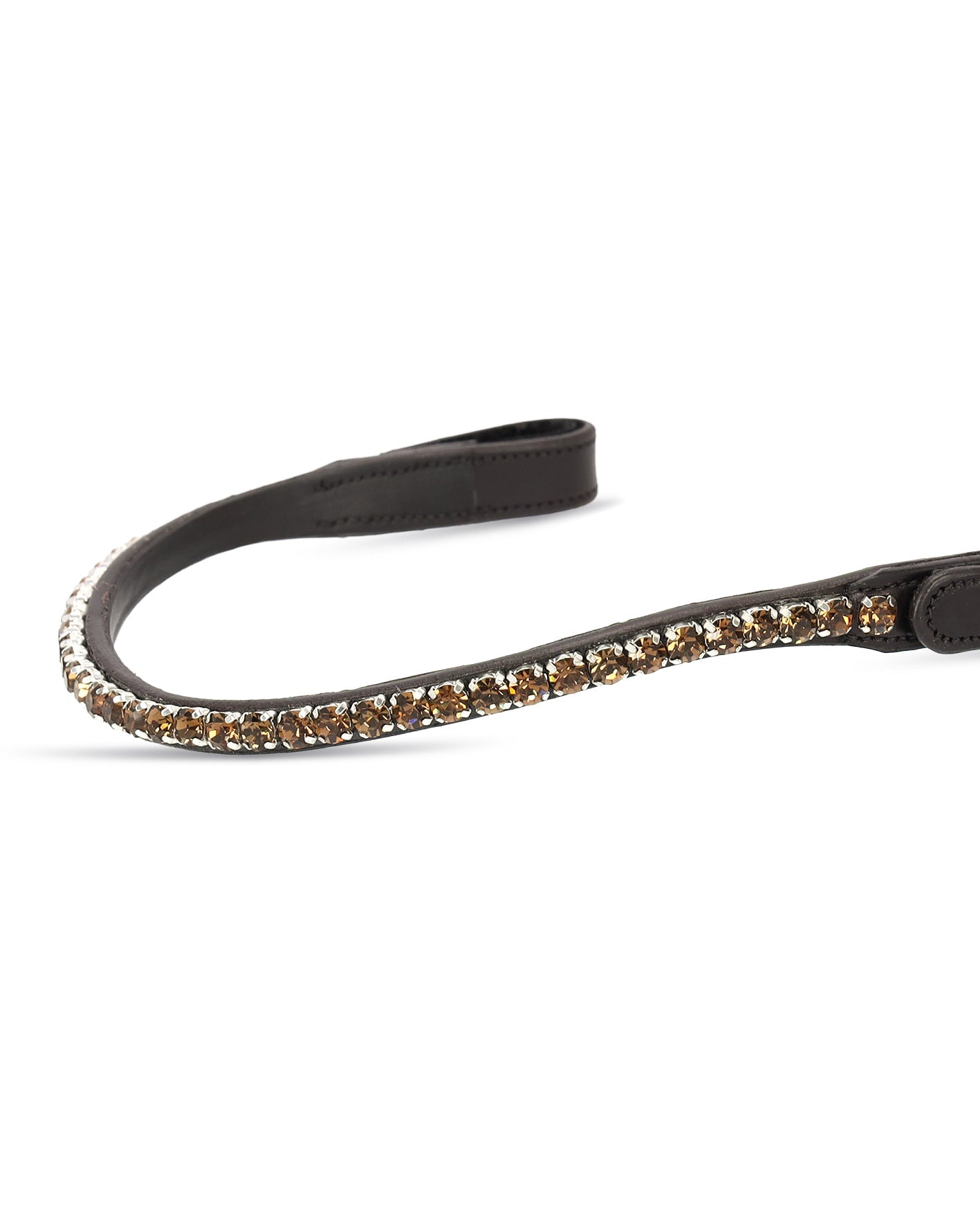 Schockemohle Browband Siena dark brown/topaz - Horse Leatherwork VB