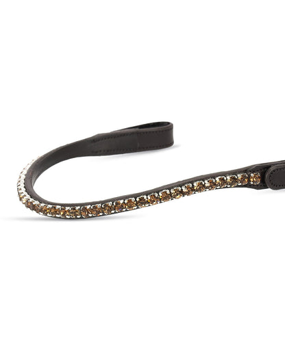 Schockemohle Browband Siena dark brown/topaz - Horse Leatherwork VB