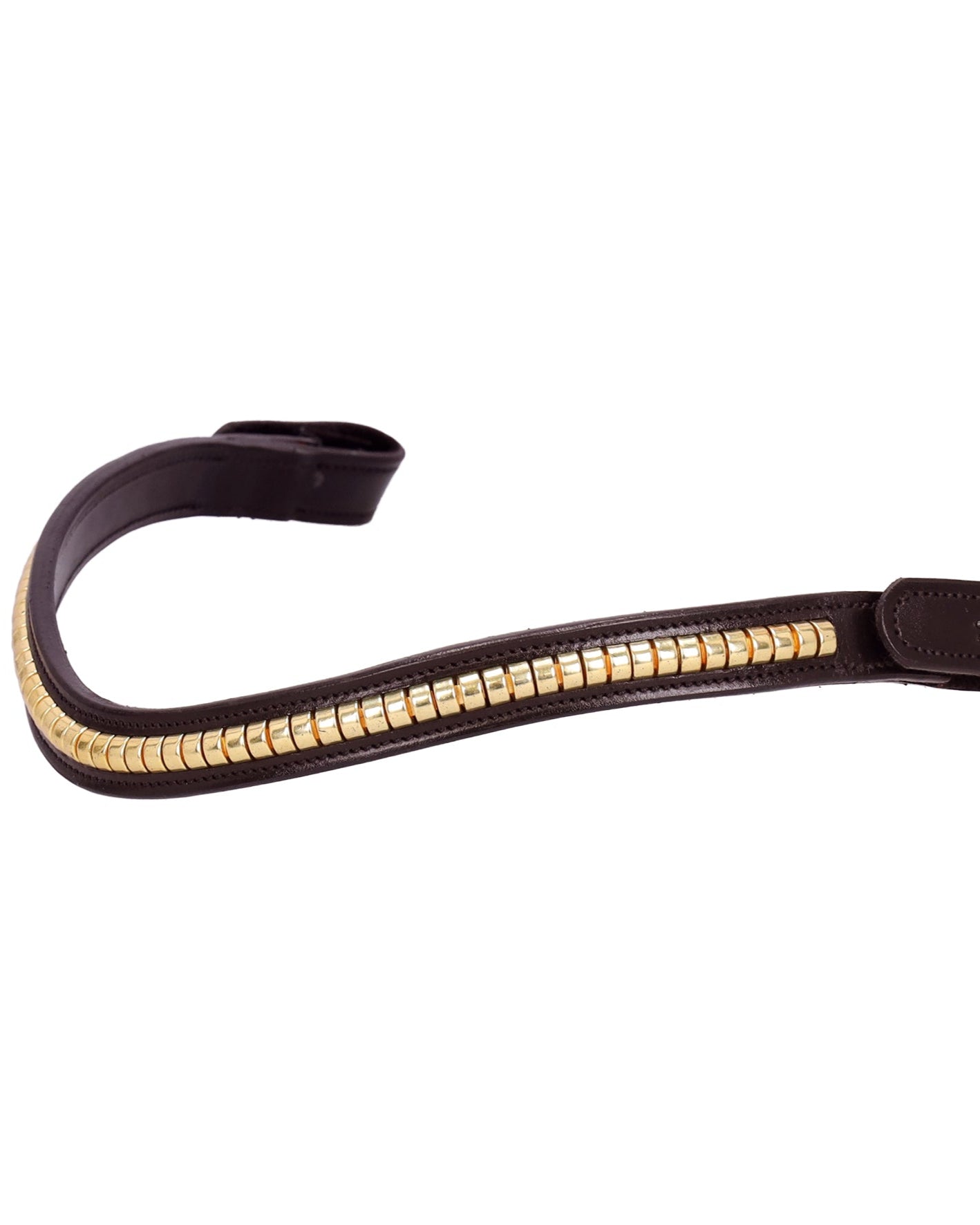 Schockemohle Browband Monza C dark brown/gold - Horse Leatherwork VB