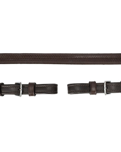 Schockemohle Durasoft Rubber Reins Dark Brown/Silver - Equiflair - Horse Riding Gear