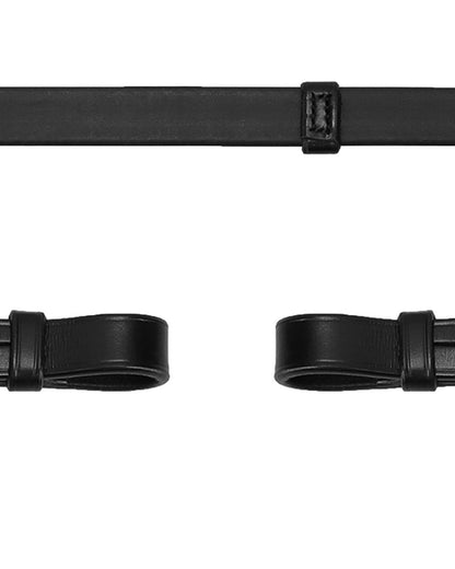 SCHOCKEMOHLE Rubber Reins: Soft black rubber stops with silver details. Equiflair equestrian equipment.