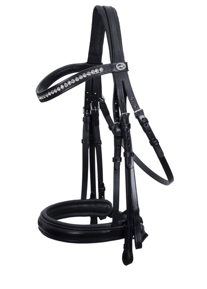 Schockemohle Barcelona Double Bridle Black/Silver | Equiflair
